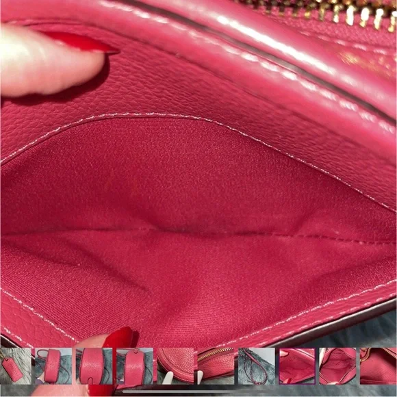 Coach Pink Leather Crossbody Bag with Embossed Design - Picture 10 of 14